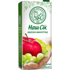 Нектар Наш Сік Яблоко-виноград 950 мл
