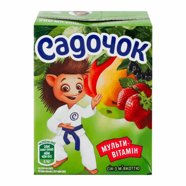 Сік Садочок Мультивітамін з м`якоттю 200мл
