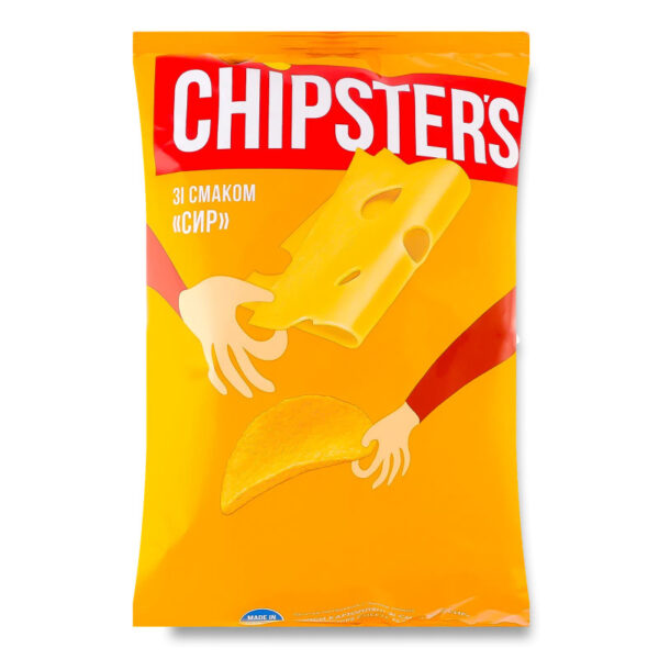 Чіпси Chipsters зі смаком натурального сиру, 60 г