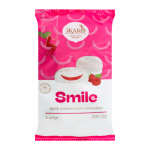 Зефір Жако Smile з малиновою начинкою 300г
