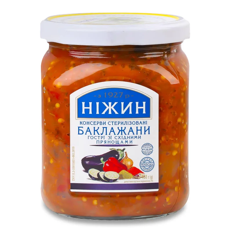 Баклажани «Ніжин» гострі зі східними прянощами, 460 г