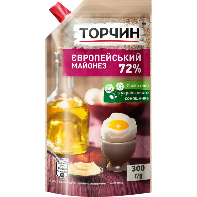 Майонез «Торчин» Європейський 72%, 300 г