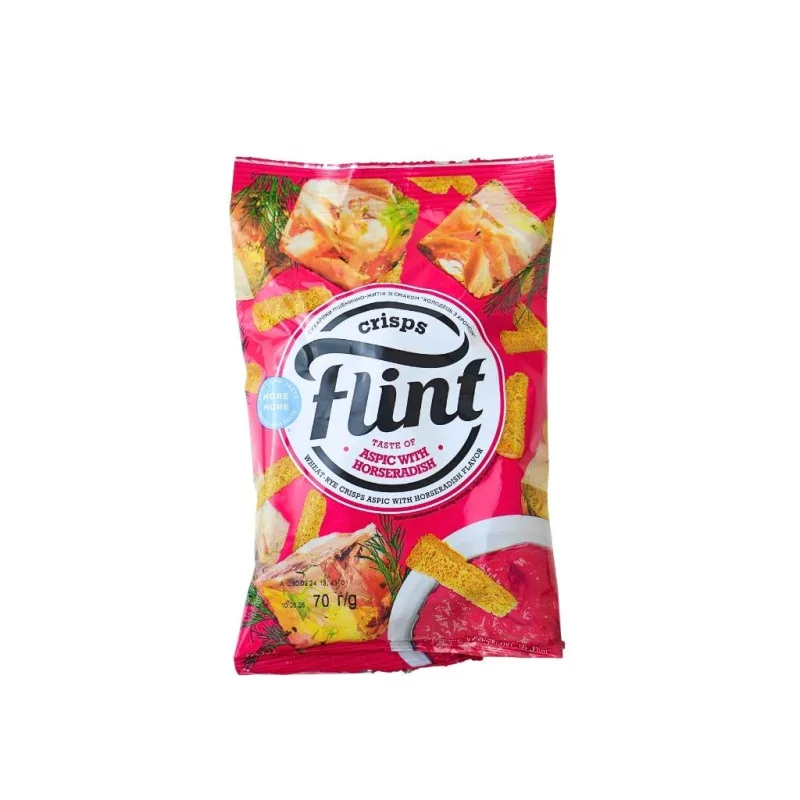 Сухарики пшенично-житні Flint зі смаком холодцю з хріном, 70 г