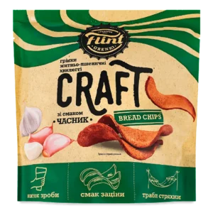 Грінки Flint Craft житньо-пшені зі смаком часнику, 80г