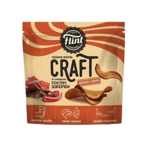 Грінки житньо пшеничні 100 г Flint Craft Grenki зі смаком Гострі джерки хвилясті муп