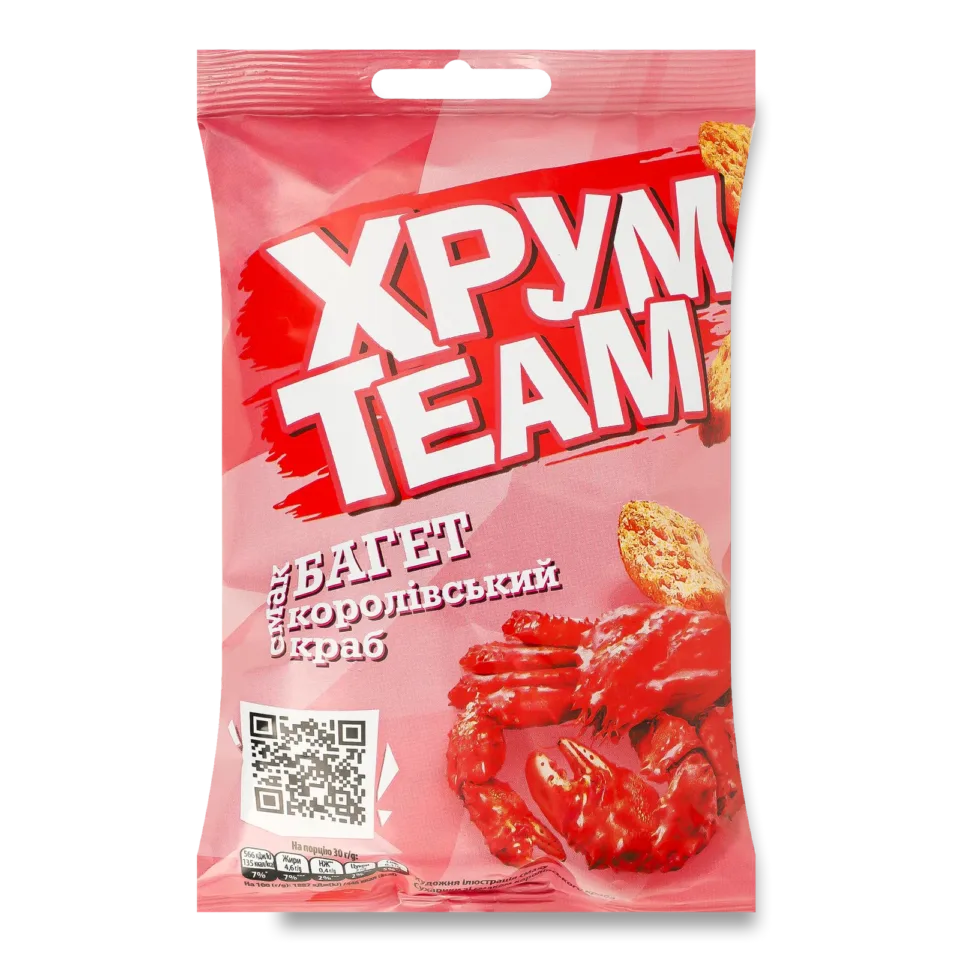 Сухарики ХрумTeam Багет Королівський краб, 60 г